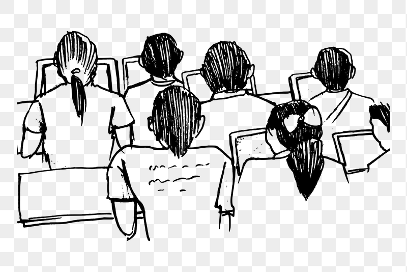 Classroom students png sticker illustration, | Free PNG - rawpixel