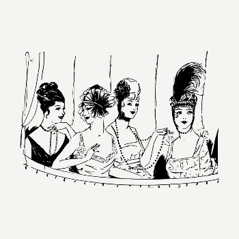 Classy ladies drawing, vintage fashion | Free PSD - rawpixel