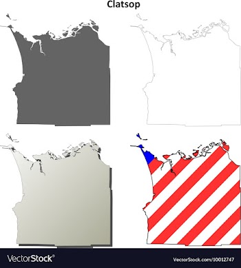 Clatsop Map Icon Set vector image