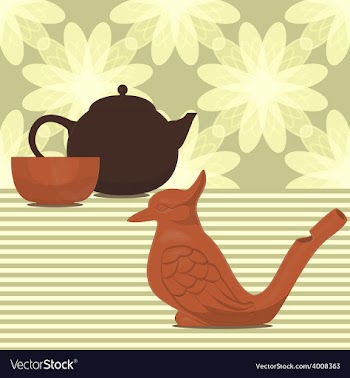 Clay made tea ceremony set vector image