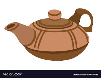 clay teapot isolated ceramics