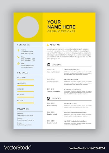 clean and modern resume cv template