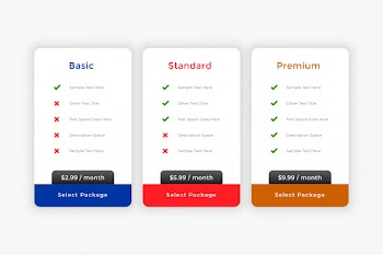 Clean business pricing and plans table template Free Vector