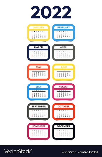 clean calendar for 2022 design