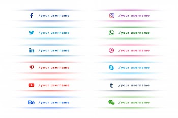Clean elegant social media lower third collection Free Vector