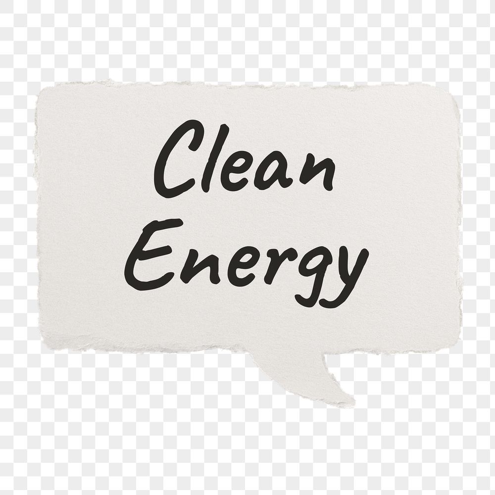 Clean energy png typography paper | Free PNG - rawpixel
