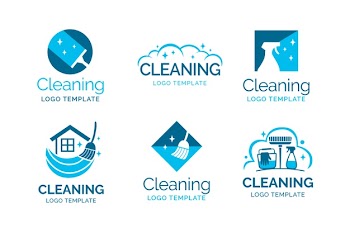 Cleaning logo collection Free Vector