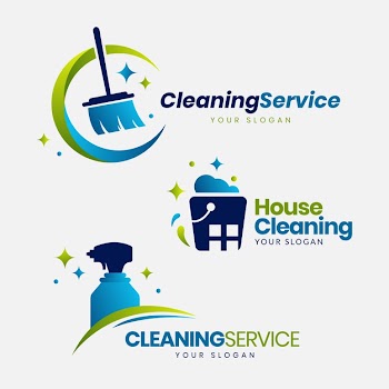 Cleaning logo collection Free Vector