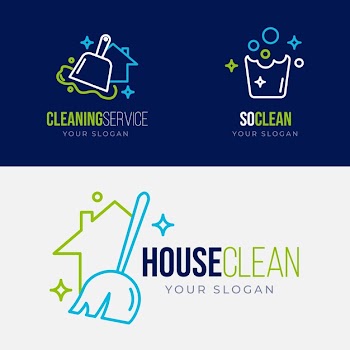 Cleaning logo pack Free Vector