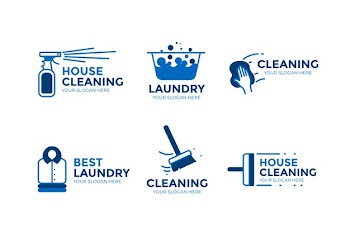 Cleaning logo pack Free Vector