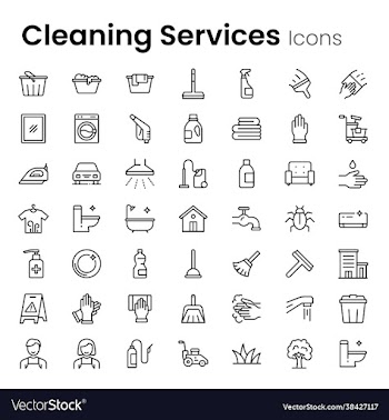 cleaning service icon set