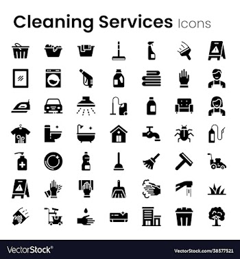 cleaning service icon set