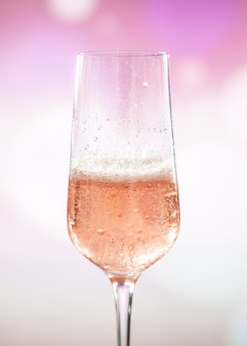 Clear Champagne Flute With Liquid