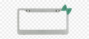 Clear Crystal License Plate Frame License Plate Frame - Purple Bow Bling Rhinestone License Plate Frame