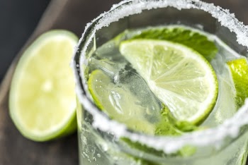 Clear Drinking Glass With Lemon