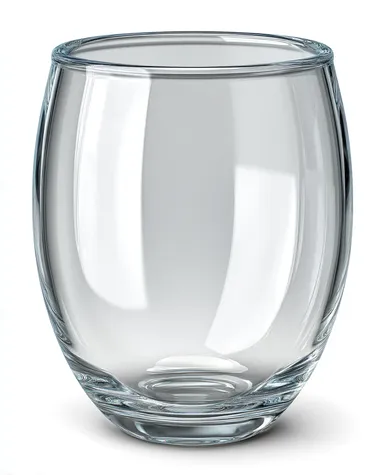 Clear Glass Cup on White Background Clear Glass Cup on White Background