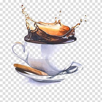 Clear glass cup with coffee, Watercolor painting Drawing Art Illustration, coffee transparent background PNG clipart