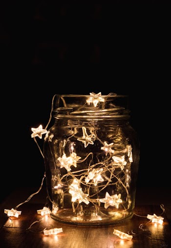 Clear Glass Jar With String Lights
