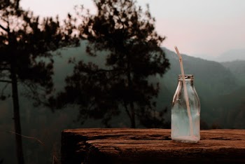 Clear Glass Milk Bottle