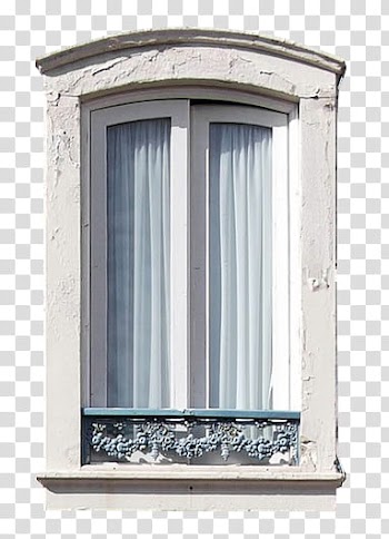 , clear glass panel window with white wooden frame transparent background PNG clipart