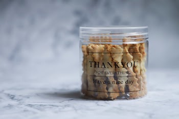 Clear Jar With Brown Pastry
