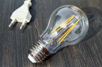Clear Led Bulb on Brown Wooden Surface