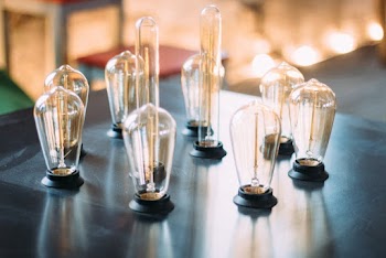 Clear Led Bulbs on Black Surface