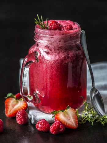 Clear Mason Jar With Strawberry