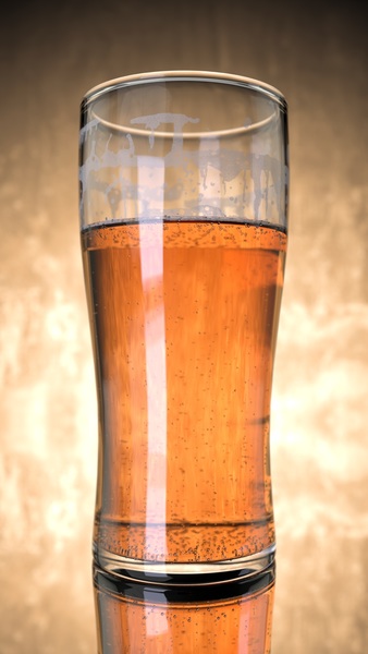 Clear Pilsner Glass With Beverage