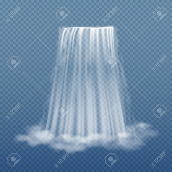 Clear Water Stream Of Waterfall Isolated On Transparent Background ...