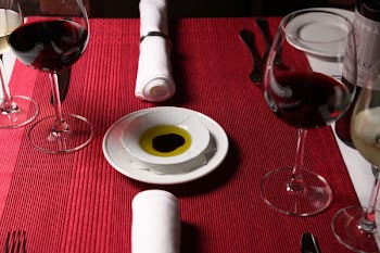 Clear Wine Glasses on Table