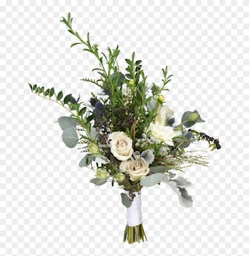 Clic Bouquet With Dahlias Roses Eryngium Nigella Dusty - Bouquet