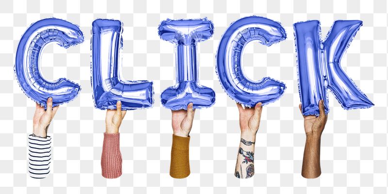 Click balloon png word sticker, | Free PNG - rawpixel