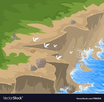 Cliff scene vector image