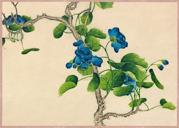 Climbing Blue Flowers (18th Century) painting in high resolution by Zhang Ruoai. Original from The Cleveland Museum of Art. Digitally enhanced by rawpixel.