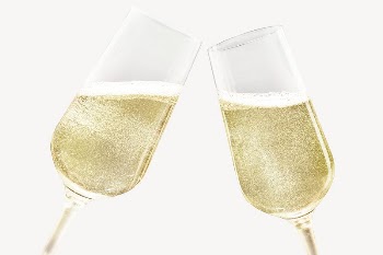 Clinking champagne glasses sticker, alcoholic | Free PSD - rawpixel