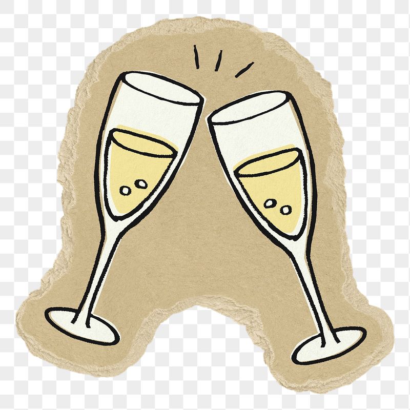Clinking glasses png sticker, torn | Free PNG - rawpixel