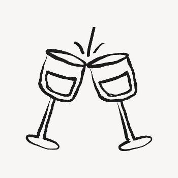 Clinking wine glasses sticker, alcoholic | Free Vector Illustration - rawpixel