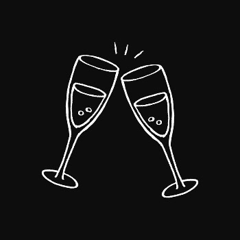 Clinking wine glasses sticker, celebration | Free Vector - rawpixel