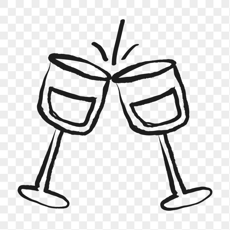 Clinking wine png glasses sticker, | Free PNG Illustration - rawpixel