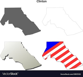 Clinton Map Icon Set vector image