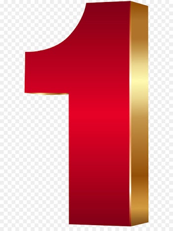Clip art - 3D Number One Red Gold PNG Clip Art Image 
