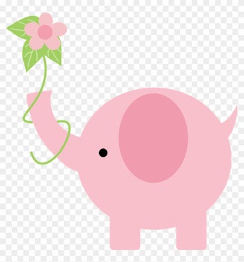 Clip Art - Baby Elephant Pink Png
