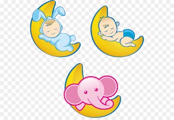 Clip art - Baby sleeping on the moon vector 