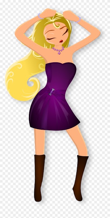 Clip Art Blonde Girl Clip Art - Blonde Girl Dancing Clip Art