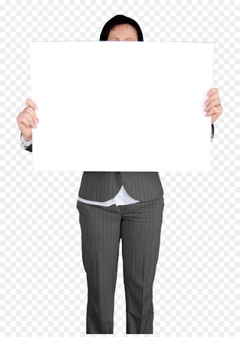 Clip art - Business Woman Holding Blank White Board 