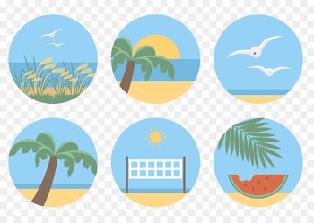 Clip art - Cartoon tropical beach icon 
