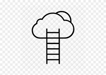 Clip Art Clipart Coloring Book Drawing Clip Art - Ladder To Cloud Icon