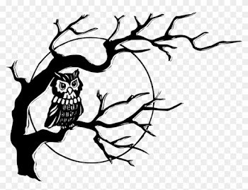 Clip Art Details - Owl On A Tree Drawing