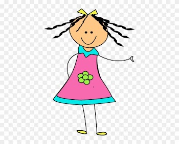Clip Art Doll - Girl Stick Figure Flower
